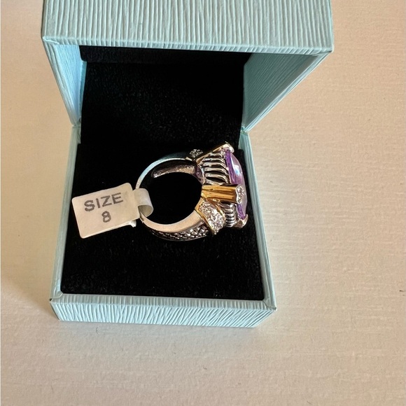 Cocktail Ring Cubic Zirconia Lilac Stone - Picture 4 of 5
